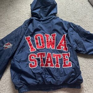 Iowa State Navy Jacket with Red Lettering